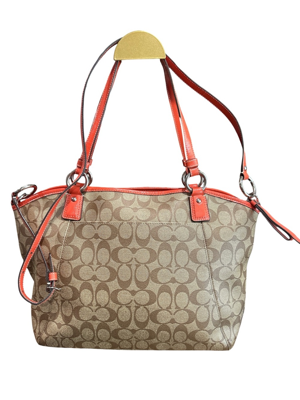 Coach Peyton Signature Large Shoulder Tote Bag - Picture 5 of 9